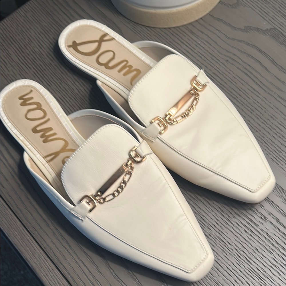 Sam Edelman 9.5 Cream Loafers Mules